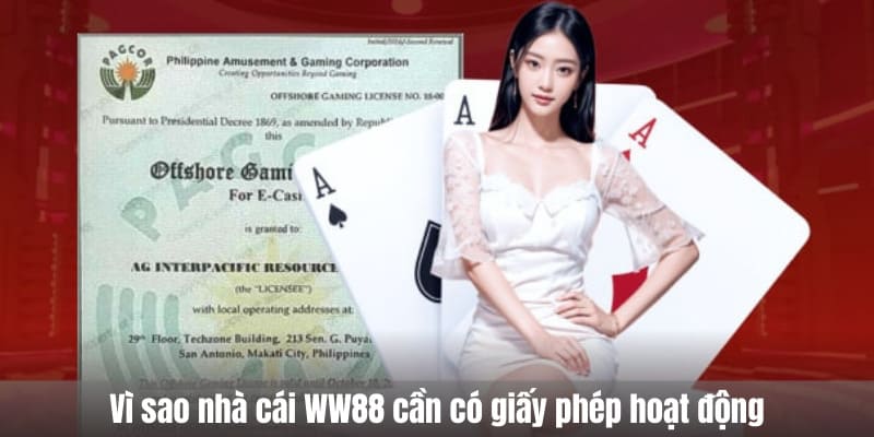 Vì sao nhà cái WW88 cần có giấy phép hoạt động